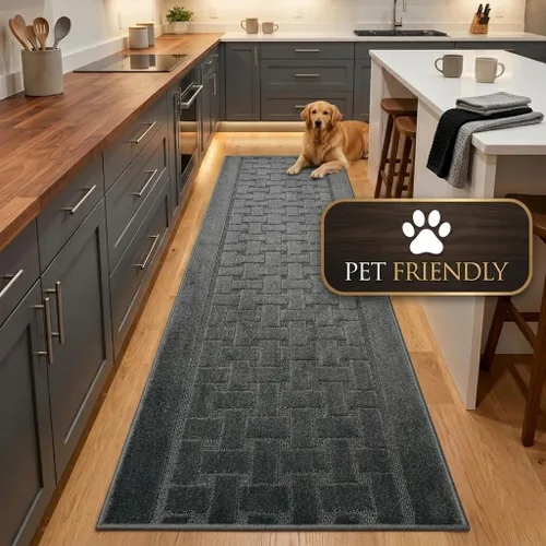 Miniatura 2 de Alfombra antideslizante lavable de 8 pies de largo con respaldo de goma, tapete de piso personalizado para cocina, pasillo, escaleras, dormitorio