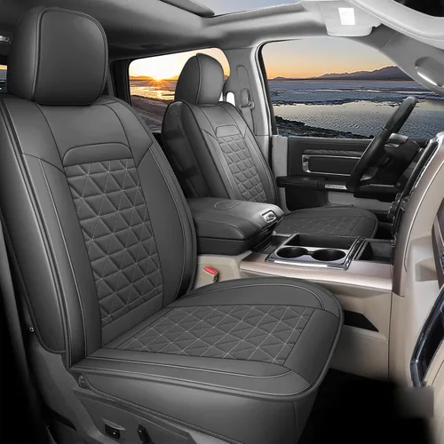 Miniatura 26 de Coverado Fundas de asiento delantero, fundas impermeables para asiento delantero de automóvil para camión compatibles con Dodge Ram 1500 2500 3500