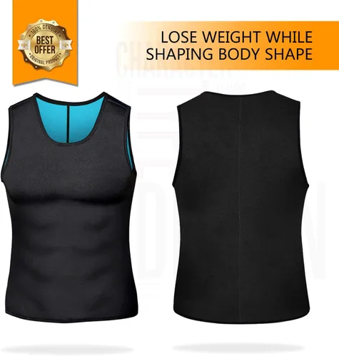 Miniatura 5 de NonEcho Entrenador de Cintura de Neopreno para Hombre Chaleco de Sauna Gimnasio Camiseta sin Mangas de Sudor Caliente Camiseta de Entrenamiento Faja