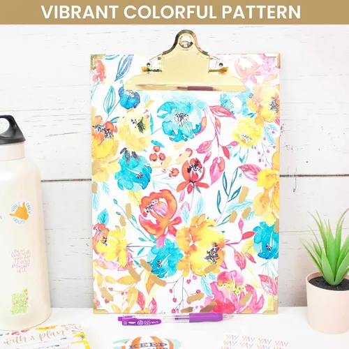 Miniatura 3 de bloom daily planners Portapapeles tamaño carta – Estándar A4 (9 pulgadas de ancho x 12.5 pulgadas de alto) bonito tablero decorativo para Flores
