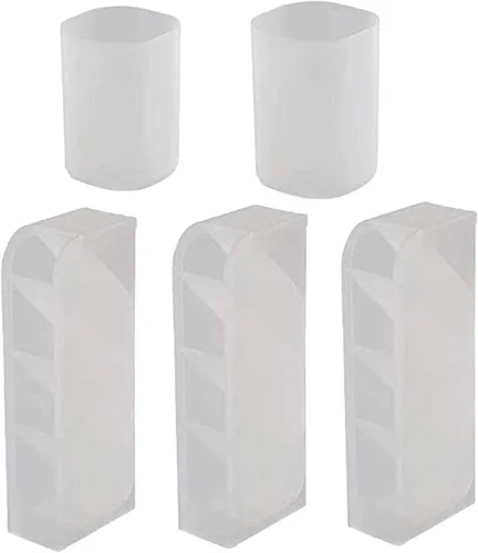 Miniatura 2 de Soporte para bolígrafos, organizador de escritorio con 3 estantes, 2 soportes para lápices, suministros de escritorio, accesorios de escritorio