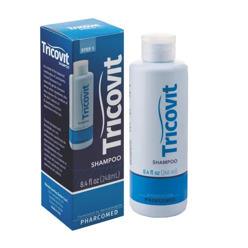 Tricovit Champú para el crecimiento del cabello para mujeres y hombres, tratamiento del cuero cabelludo para adelgazamiento del cabello, regula el