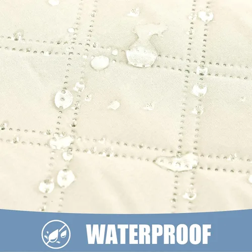 Miniatura 2 de Smiry Funda impermeable para cama de mascota, suave y lavable, para muebles, cama, sofá, reversible, a cuadros (30 x 53 pulgadas, color beige/beige)
