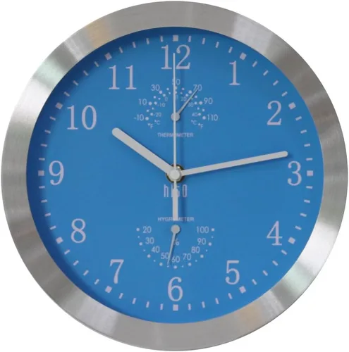 Miniatura 7 de HITO Reloj de pared con luz nocturna de 12 pulgadas, funciona con pilas, brillo ajustable, marco de metal, cubierta de vidrio