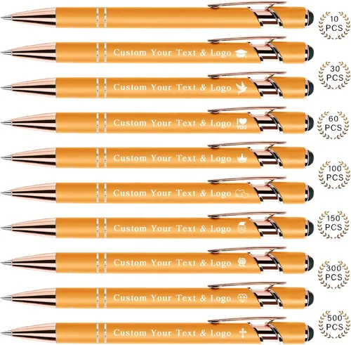 Miniatura 9 de Bolígrafos personalizados a granel, bolígrafos personalizados con nombre/logotipo en ambos lados, regalo de tinta negra, bolígrafo grabado con lápiz