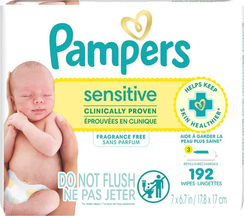 Miniatura 15 de Pampers Toallitas para bebés sensibles, a base de agua, hipoalergénicas y sin perfume, 504 en total (6 paquetes abatibles)