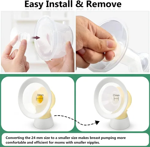 Miniatura 2 de Inserto de brida de 15/17/19/0.827 in compatible con brida de 0.945 in / escudo de la mayoría de las bombas, compatible con TSRETE, Medela, Momcozy
