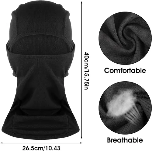 Miniatura 2 de COMNICO Pasamontañas elástico ajustable para invierno, resistente al viento, bufanda de esquí, protección contra el frío, equipo para hombres