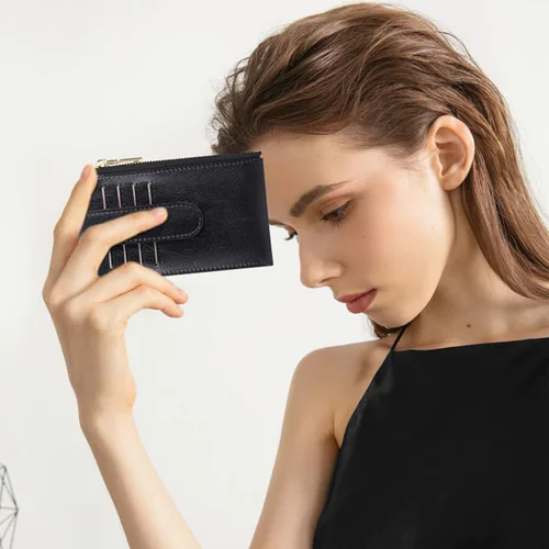 Miniatura 6 de FALAN MULE Billetera para AirTag para mujer con funda integrada para AirTag, AB-Negro medianoche
