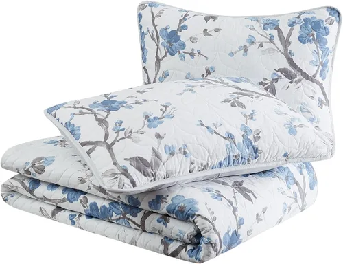 Miniatura 3 de CANNON Kasumi - Juego de edredón floral de poliéster de 2 piezas, tamaño individual XL, con temática floral, para hombres y mujeres, certificado