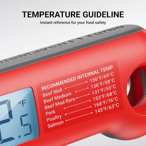 Miniatura 6 de Termómetro profesional digital para carne, lectura instantánea ultrarrápida de 0.5 segundos, certificado NIST ± 0.5 °F, resistencia al agua IP67