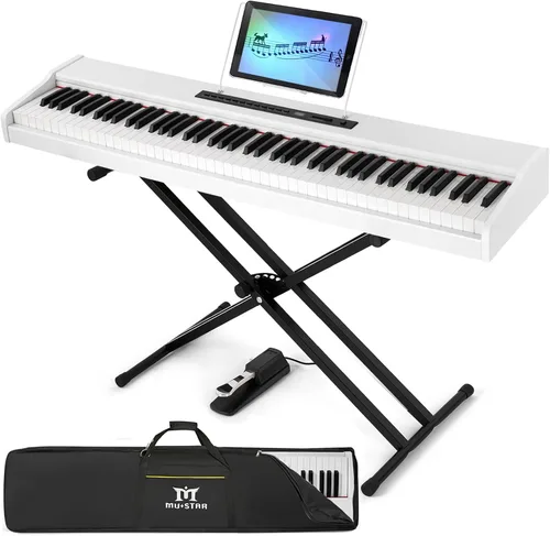 Miniatura 10 de Piano digital MUSTAR 88 teclas, teclado pesado con acción de martillo, MDP-1300 teclado pesado con soporte, teclado de piano eléctrico