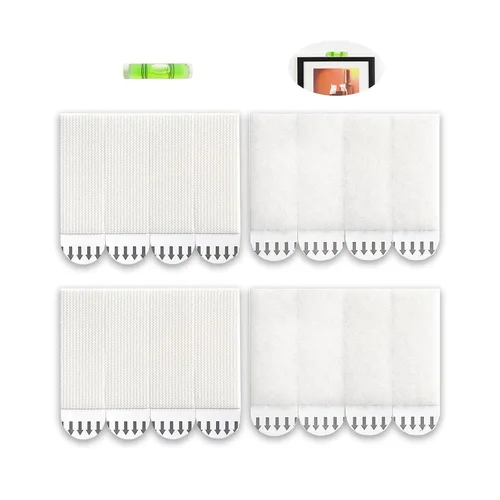 Miniatura 9 de 48 pares (96 tiras) de tiras pequeñas para colgar cuadros, resistentes, tiras de montaje de imágenes, cinta extraíble de gancho y bucle, colgador