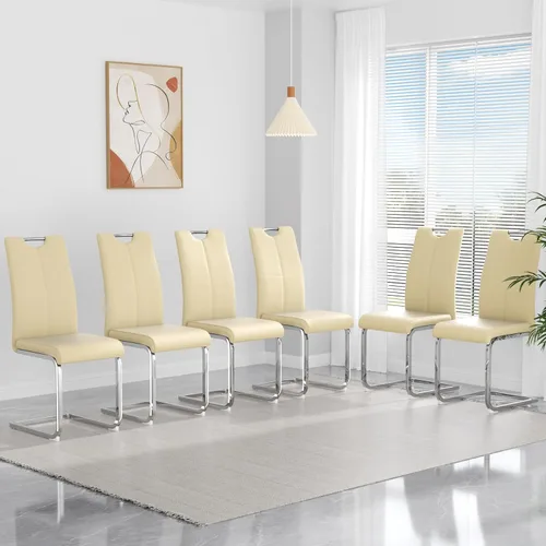 Miniatura 43 de yeag Juego de Sillas de Comedor Modernas de 2 Unidades, Sillas de Cocina y de Sala de Estar con Respaldo Alto, con Patas de Metal Cromado Dorado