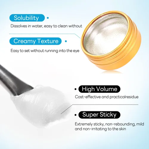Miniatura 4 de ACTROL Bálsamo de pegamento para levantar pestañas, permanente, aloe de sujeción fuerte, para pestañas y cejas, pegamento para cejas adhesivo