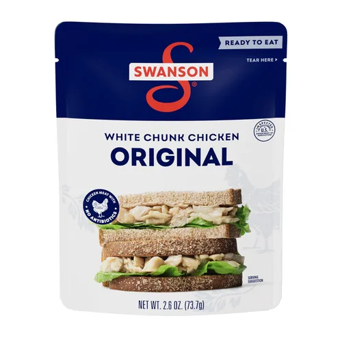 Miniatura 35 de SWANSON S Ajo y Hierbas Pollo Blanco en Trozos Totalmente Cocinado, Listo para Comer, Comidas Simples Para Llevar, Bolsa de 2.6 OZ (Caja de 12)