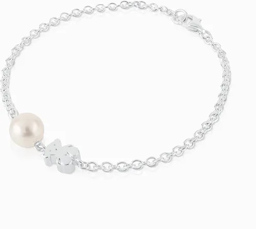 Miniatura 2 de Pulsera TOUS Sweet Dolls de plata 925 con eslabones y cadena de perlas cultivadas en agua dulce china blanca 0295 0315 in