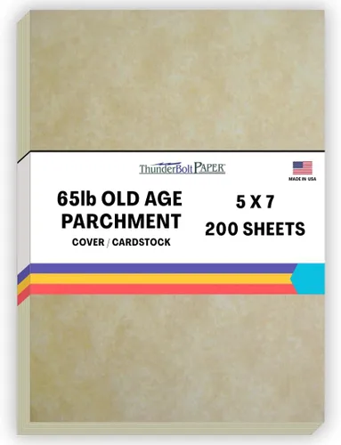 Miniatura 20 de 50 hojas de papel de cubierta de pergamino de la vejez de 65 libras, hojas de colores con peso de cartulina 8.5 x 11 pulgadas, tamaño de carta