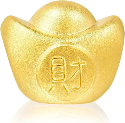 Miniatura 5 de Chow Sang Sang 90838C - Pulsera de oro macizo de 24 quilates con dije Yuanbao para mujer 999 Metal