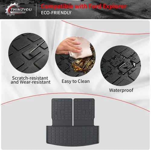 Miniatura 4 de alfombra de carga para maletero, protector de cubierta de asiento trasero de elastómero termoplástico (alfombra de maletero + alfombra de respaldo)