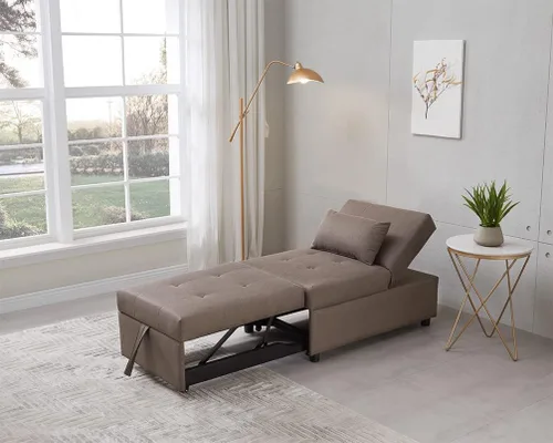 Miniatura 7 de Kings Brand Furniture - Otomana multifuncional, sofá cama, silla convertible, color blanco