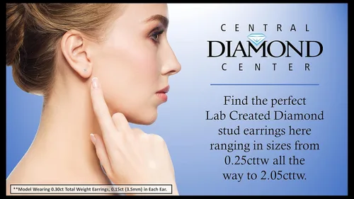Miniatura 2 de Central Diamond Center CVD Lab-grown Diamond Earrings 14K solid Gold from 0.20ct to 2.00ct G-H VS-SI