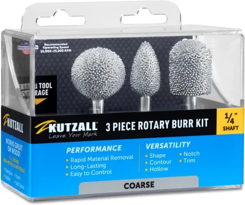 Miniatura 8 de Kutzall Kit de fresas rotativas de 3 piezas, eje de 1⁄4 pulgadas, finas, brocas de tallado de madera para Bosch, DeWalt, Milwaukee Tools - Carburo
