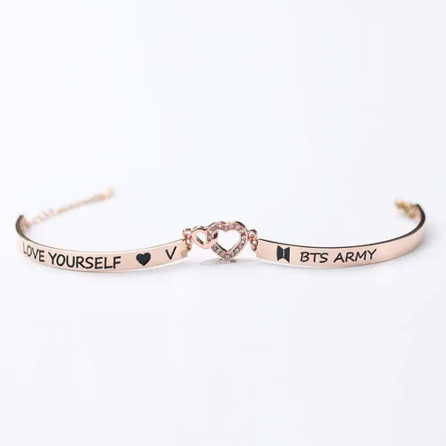 Miniatura 5 de G-Ahora Kpop BT Bangtan Boys Bracelet to Love Yourself Army Never Mind Charm Bracelet Inspirational Gift BT Lover Fans Jewelry Gift for BT Fans Girl