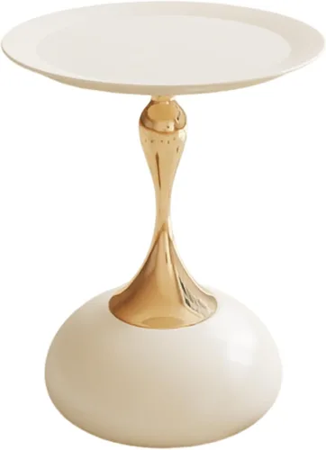Mesa auxiliar redonda de metal, mesa de pedestal moderna, mesas de bebidas de esquina, mesa auxiliar de acento mesita de noche para sala de estar,