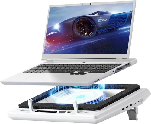Miniatura 9 de llano V12 - Almohadilla de refrigeración para laptop, soporte enfriador para laptop con potente ventilador turbo de 5.5 pulgadas, velocidad