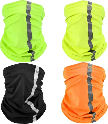 Miniatura 11 de SATINIOR 4 piezas de polaina reflectante para el cuello, bandana de seguridad de neón, protección contra el viento, el polvo, UV, bufanda