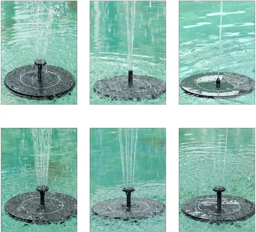 Miniatura 2 de Fuente de baño para pájaros con energía solar, fuente solar, solar desmontable, bomba flotante sin escobillas antiobstrucción, negro, con doble