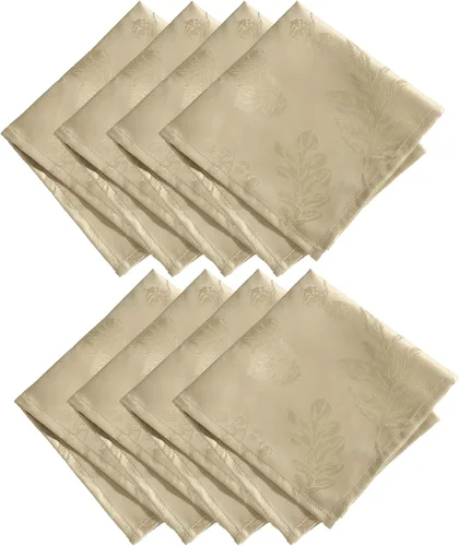 Miniatura 18 de Elrene Home Fashions. - Elegante mantel de damasco, diseño de hojas tejidas.