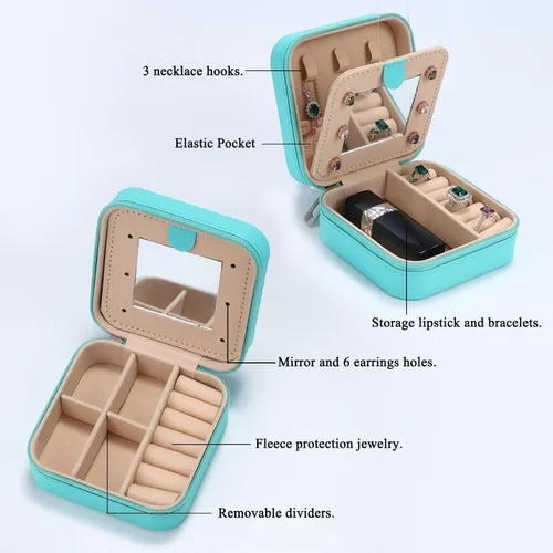 Miniatura 7 de Parima Joyero de viaje, organizador de joyas, regalos para mujeres, pequeño estuche de joyería con inicial, regalos esenciales de viaje para mamá
