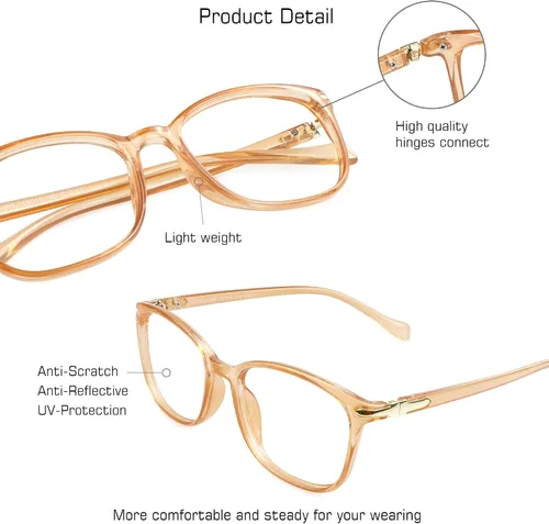 Miniatura 2 de VisionGlobal Lentes de bloqueo de luz azul para mujeres/hombres, antifatiga ocular, lectura de computadora, gafas de TV, elegante marco cuadrado