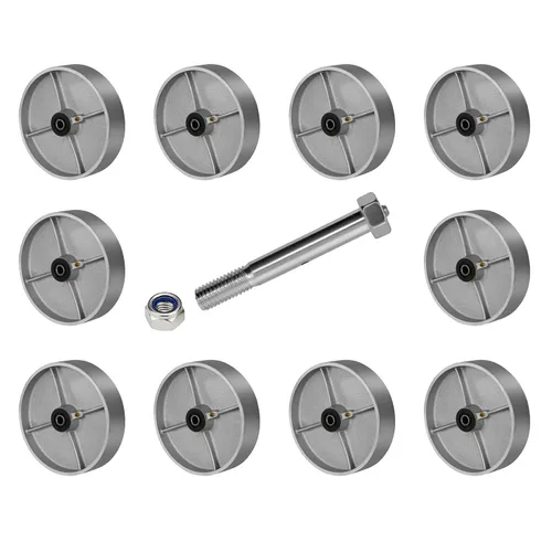 Miniatura 14 de Ruedas industriales de 3" x 2", rueda de hierro fundido de acero – Rueda de servicio pesado – Capacidad de 800 libras cada una, rodamiento