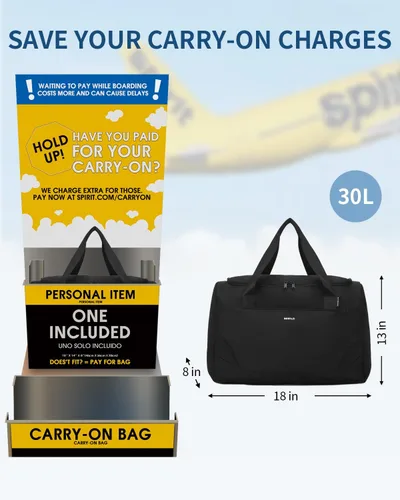 Miniatura 2 de ECOHUB Bolsa de viaje para artículos personales de Spirit Airlines de 18 x 14 x 8 pulgadas, artículos esenciales de viaje, bolsa de viaje, bolsa