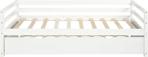 Miniatura 7 de Merax Sofá cama tamaño individual con nido, marco de sofá cama de madera maciza, color blanco