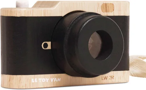 Le Toy Van Cámara de madera vintage – FSC 100% madera sostenible certificada – Cámara retro para niños con lente caleidoscopio y obturador a presión