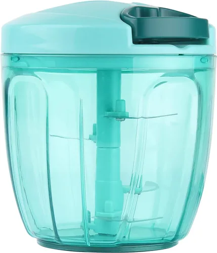 Miniatura 16 de Ourokhome Procesador manual de alimentos, picador de verduras, picador de ajo portátil con cuerda de mano, cortador de cebolla para verduras, Azul