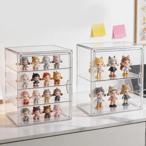 Miniatura 5 de Vitrina de acrílico extra grande de 15.7 pulgadas de alto con 3 divisores extraíbles, escaparate de figuras de acción transparente apilable