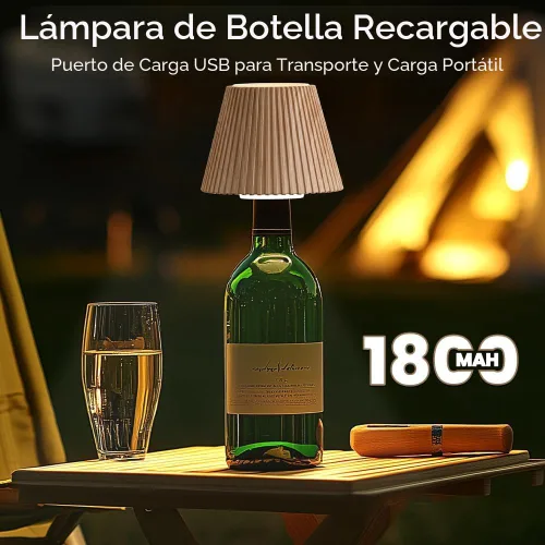 Miniatura 5 de WILIT Lámparas inalámbricas con pantalla de botella para lámparas de mesa, luces de barra de 3 niveles de brillo para bar de casa, lámpara