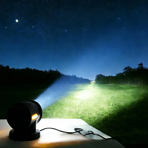 Miniatura 6 de Luz de búsqueda LED con control remoto para barco, foco marino de 60 W, 6000 lm, rotación de 360°, 6000 K, auto-reset, para caza y búsqueda, negra