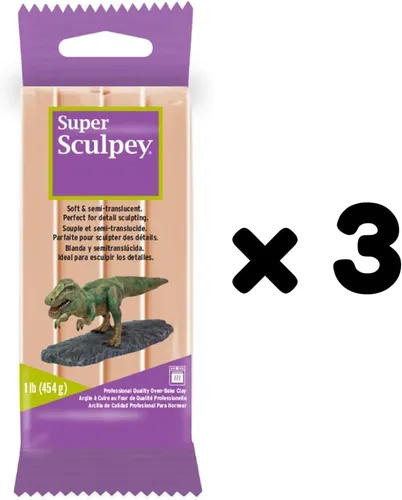 Miniatura 4 de Super Sculpey - Arcilla polimérica para horno, calidad profesional, beige, 1 libra (paquete de 3)