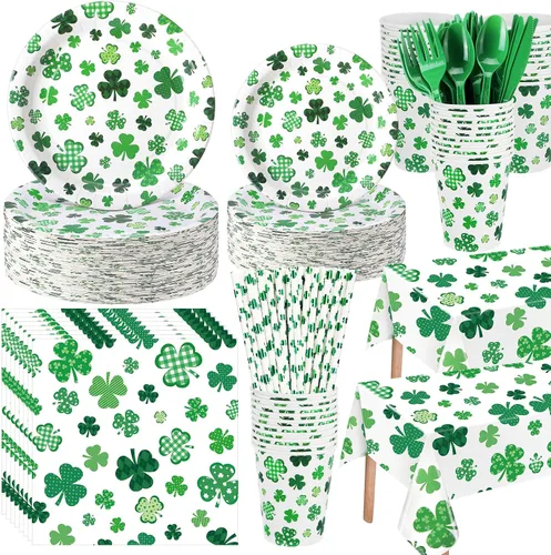 Miniatura 7 de Potchen 452 piezas temáticas de suministros de fiesta para 50 invitados, platos de papel, servilletas, vasos, manteles, cubiertos y pajitas