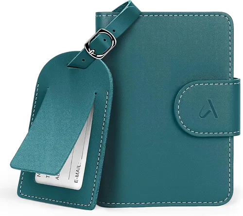 Miniatura 12 de ALLIVE Soporte para pasaporte para viajes, soporte para pasaporte Rfid para mujeres y hombres, funda de pasaporte de cuero genuino para viaje