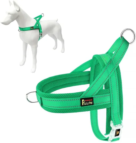 Miniatura 7 de Arnés para perro sin tirón de Plutus Pet con malla transpirable acolchada, ajustable, reflectante, a prueba de fugas, arnés para perros