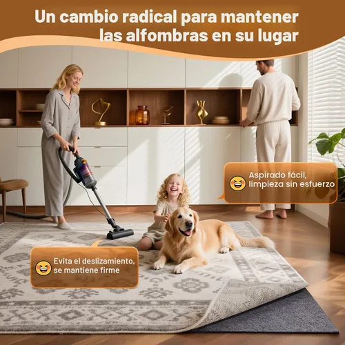 Miniatura 2 de Veken Almohadilla antideslizante acolchada para tapetes, con respaldo de fieltro y silicona, forro para alfombras para pisos de madera y acabados