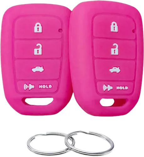 Miniatura 12 de REPROTECTING Funda de goma de silicona para llavero compatible con Honda Accord CR-V Civic Crosstour Fit (solo compatible con llavero recto)