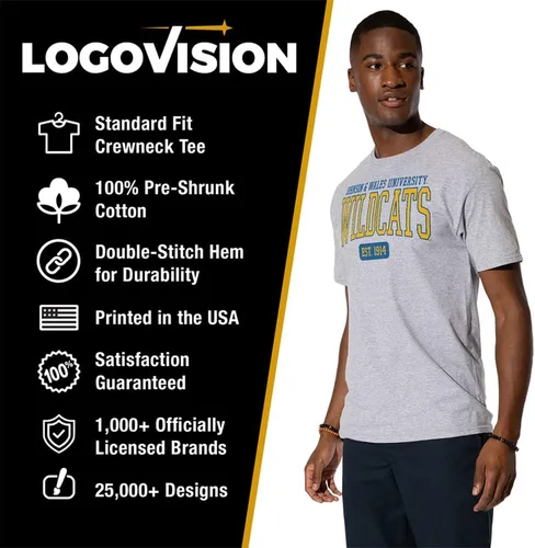 Miniatura 5 de LOGOVISION Colección de camisetas de algodón de manga corta unisex para hombres y mujeres Universidad Johnson & Gales